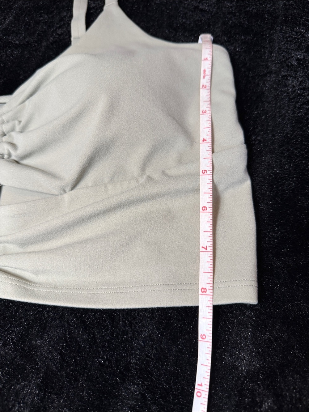 Athleta Cinch Longline Bra A-C Gray Powervita Ruched Front Medium - Picture 9 of 10